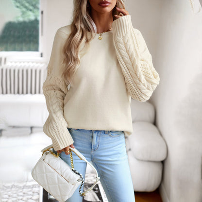 Pull douillet Sora | Col rond, mélange de laine torsadée