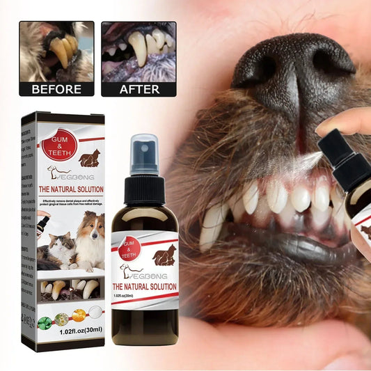 Natural Dental Spray for Animals - Deodorizer and Oral Cleaning for Dogs and Cats - 30 ml
