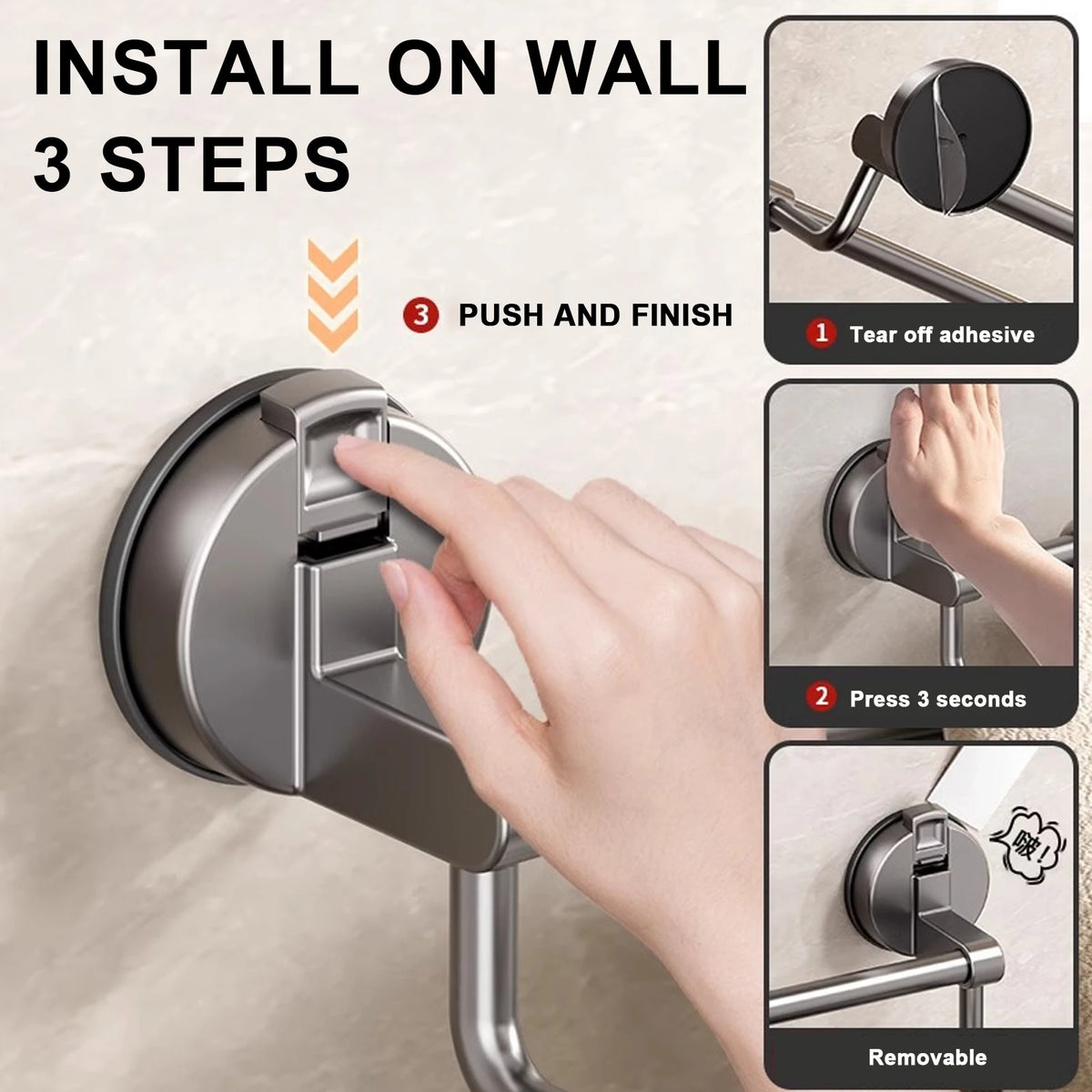 Supa Towel Rack | Wall-Mounted, No Drill