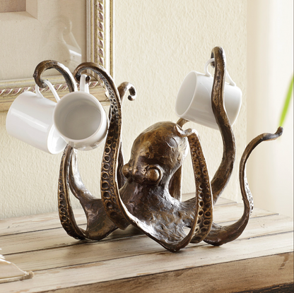 Support de Tasse en Forme de Kraken – Organisateur Marin pour 8 Tasses à Café