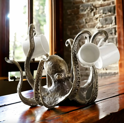 Support de Tasse en Forme de Kraken – Organisateur Marin pour 8 Tasses à Café