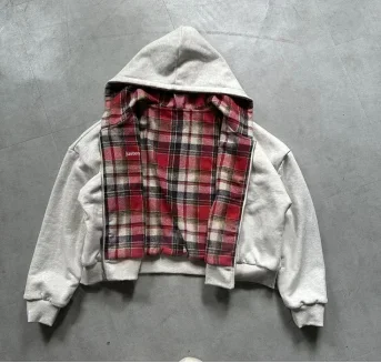 Sweatshirt Zippé Oversize en Coton pour Femme avec Capuche Doublée - Style Urbain et Confortable 0