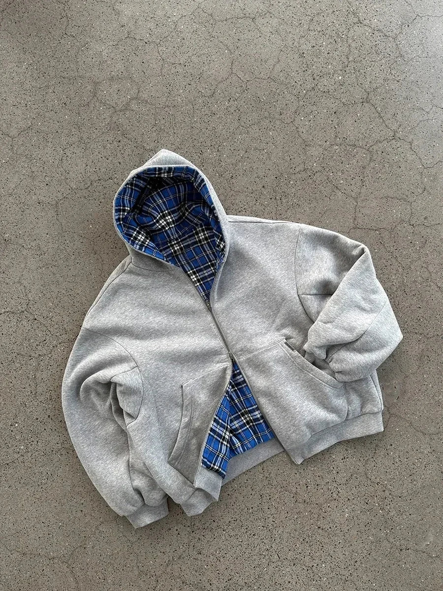 Sweatshirt Zippé Oversize en Coton pour Femme avec Capuche Doublée - Style Urbain et Confortable 5