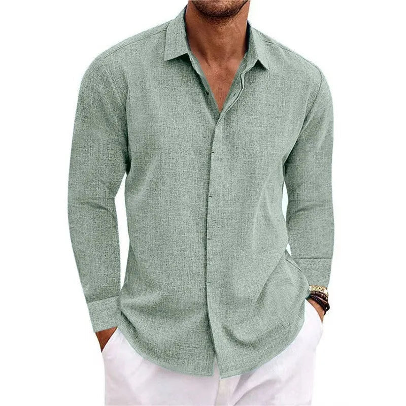 T-shirt à manches longues pour hommes – Haut ample uni pour mode grande taille