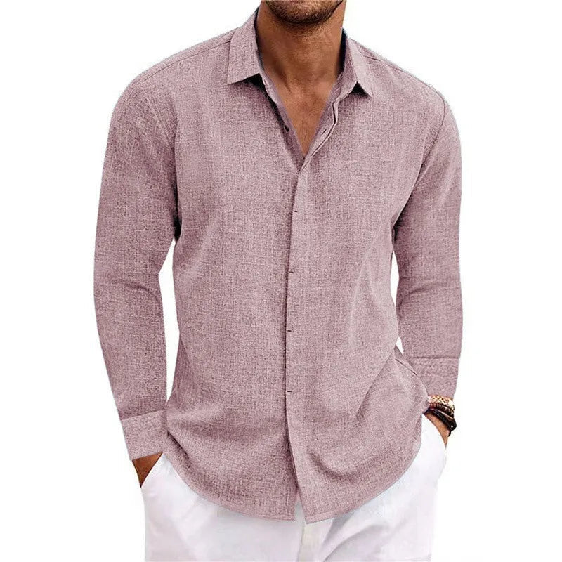 T-shirt à manches longues pour hommes – Haut ample uni pour mode grande taille