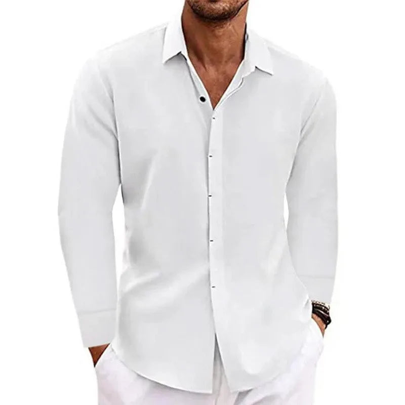 T-shirt à manches longues pour hommes – Haut ample uni pour mode grande taille