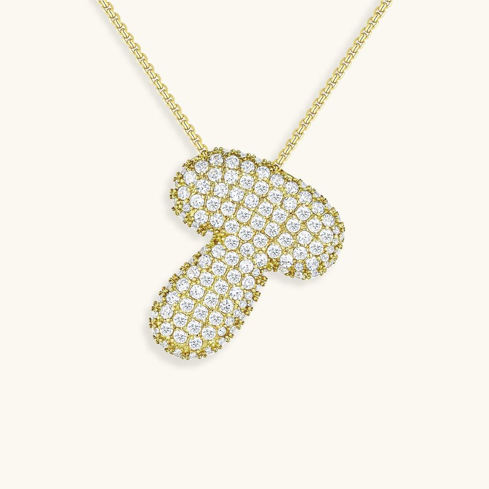 Variant image for Collier Femme Or 18 Carats avec Pendentif Initial et Diamant Simulant 18 pouces-20
