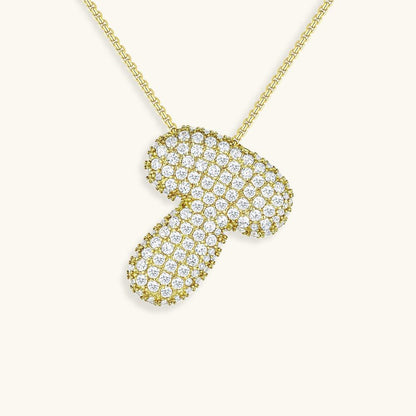 Variant image for Collier Femme Or 18 Carats avec Pendentif Initial et Diamant Simulant 18 pouces-20