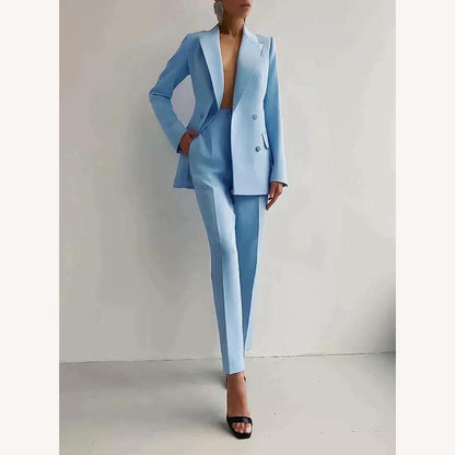 Ensemble tailleur-pantalon ajusté élégant pour femme avec veste structurée – Ensemble chic pour réunions et événements formels