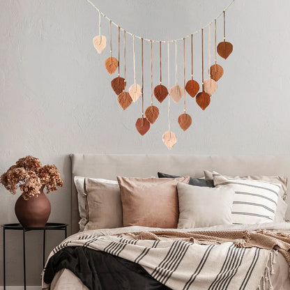 Tenture murale en macramé naturel – Décoration bohème pour salon et chambre, 60x90 cm, couleurs vert foncé et blanc cassé