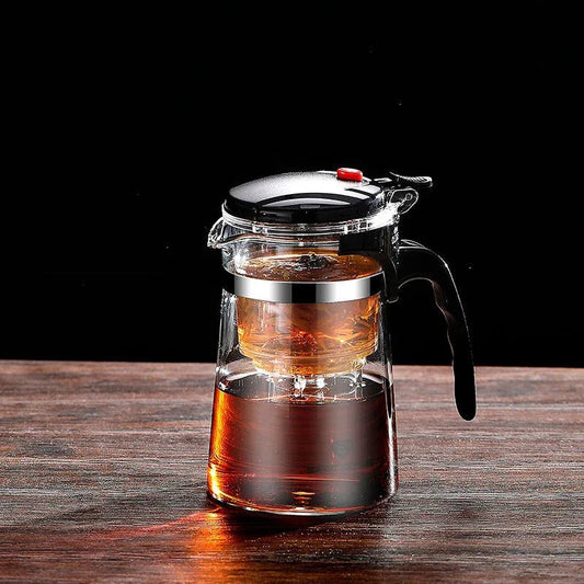 Heat-Resistant Borosilicate Glass Teapot with Built-in Infusion Filter