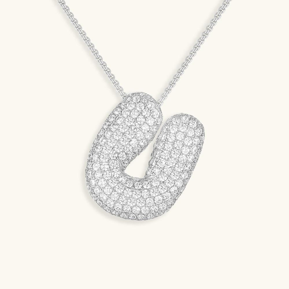 Variant image for Collier Femme Or 18 Carats avec Pendentif Initial et Diamant Simulant 18 pouces-47
