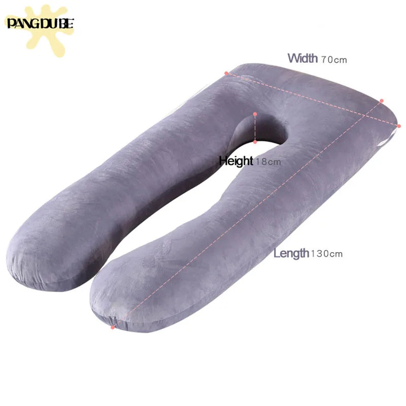 Oreiller de grossesse en forme de U 130x70cm pour confort et soutien – Coussin corporel de maternité pour allaitement et nourrissage