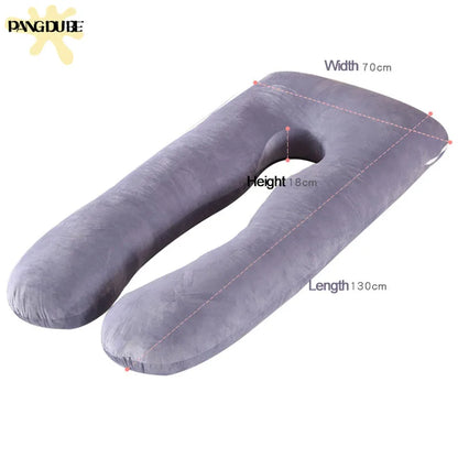 Oreiller de grossesse en forme de U 130x70cm pour confort et soutien – Coussin corporel de maternité pour allaitement et nourrissage