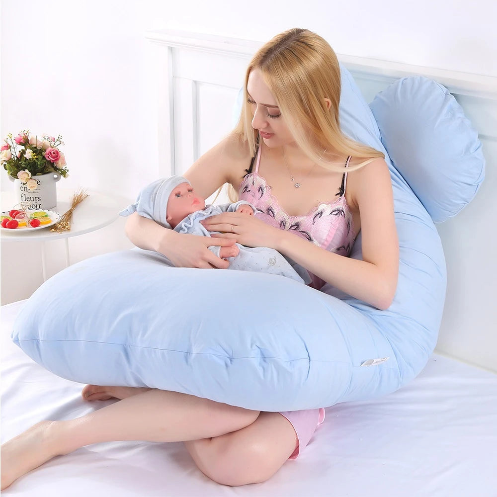 Oreiller de grossesse en forme de U 130x70cm pour confort et soutien – Coussin corporel de maternité pour allaitement et nourrissage