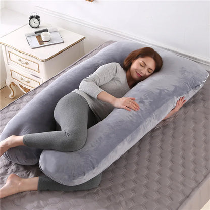 Oreiller de grossesse en forme de U 130x70cm pour confort et soutien – Coussin corporel de maternité pour allaitement et nourrissage