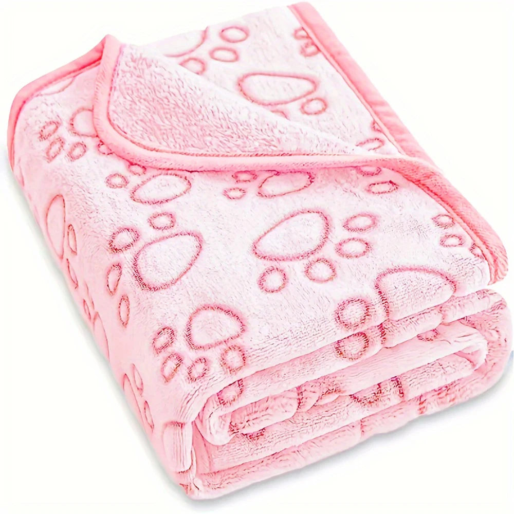 Couverture pour chien ultra-douce à empreintes de pattes – Couverture douillette en flanelle pour animaux, usage intérieur et extérieur, plusieurs tailles disponibles