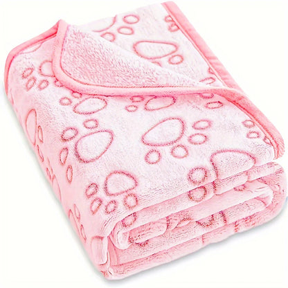 Couverture pour chien ultra-douce à empreintes de pattes – Couverture douillette en flanelle pour animaux, usage intérieur et extérieur, plusieurs tailles disponibles