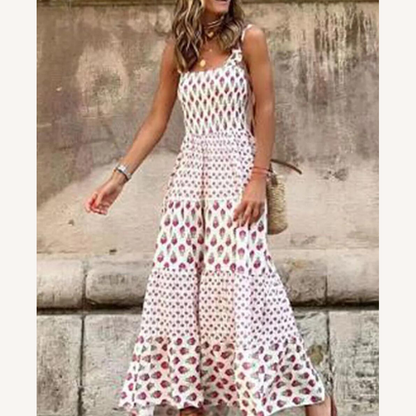 Robe longue bohémienne pour femme avec motif unique – Élégante et fluide pour l'été, idéale pour les occasions spéciales