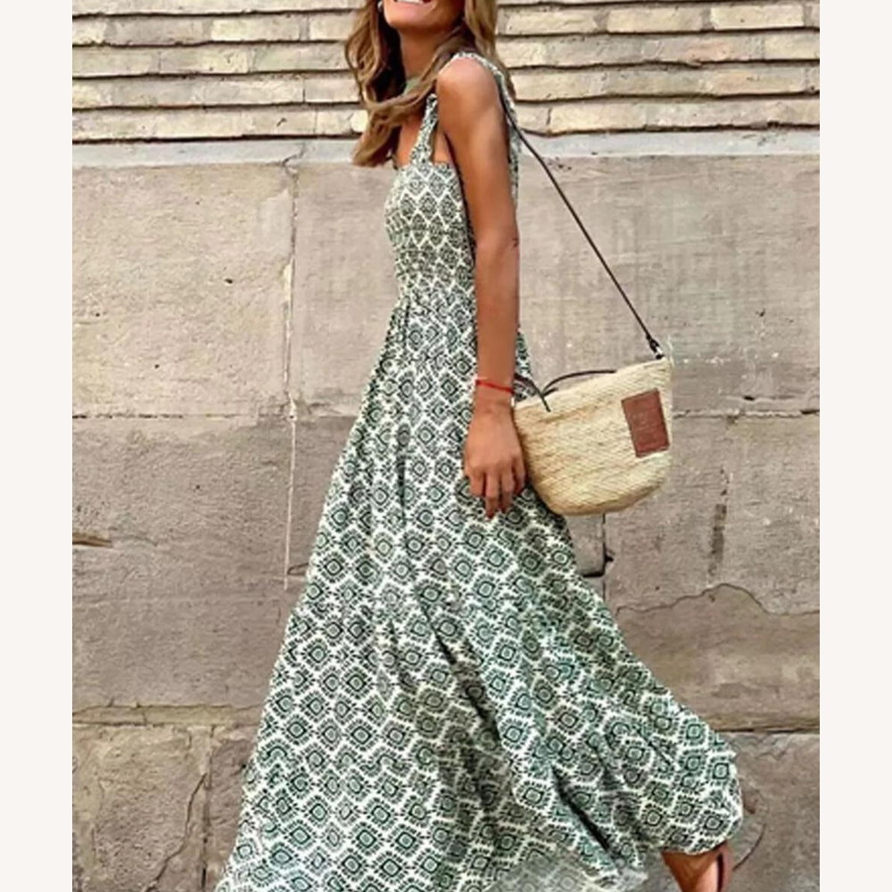 Robe longue bohémienne pour femme avec motif unique – Élégante et fluide pour l'été, idéale pour les occasions spéciales