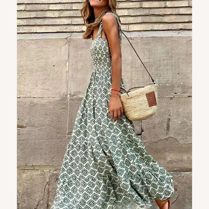 Robe longue bohémienne pour femme avec motif unique – Élégante et fluide pour l'été, idéale pour les occasions spéciales