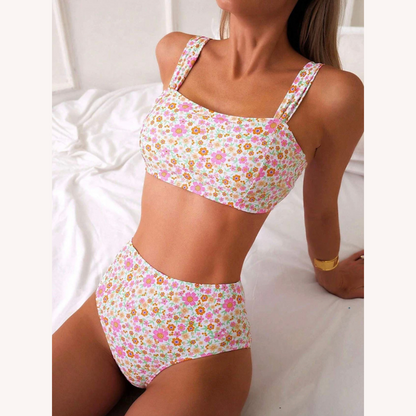 Maillot de bain taille haute pour femme Bohème Fleur avec motif floral – Maillot élégant et confortable pour l'été
