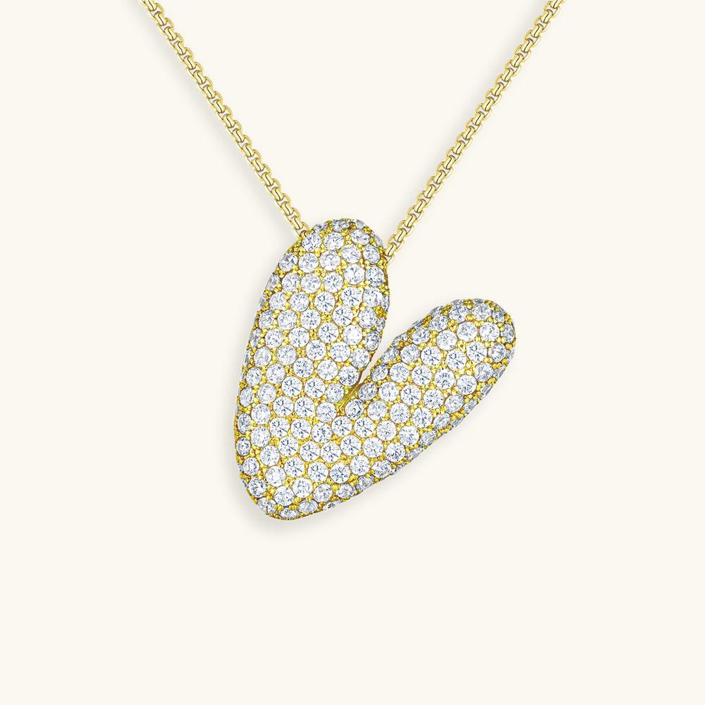 Variant image for Collier Femme Or 18 Carats avec Pendentif Initial et Diamant Simulant 18 pouces-22