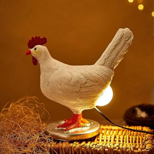 Funny Animal LED Night Light – Chicken and Chick Lamp for Easter and Carnival, Soft Lighting, Safe Materials, Indoor, Yellow and White