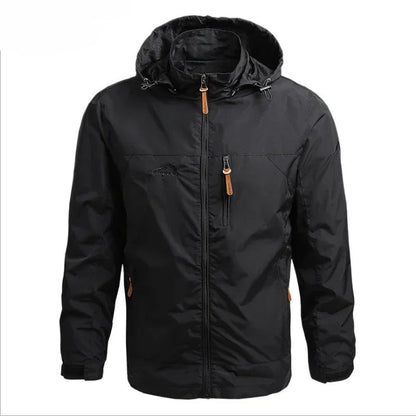Veste imperméable pour homme avec capuche – Coupe-vent en polyester pour l'automne