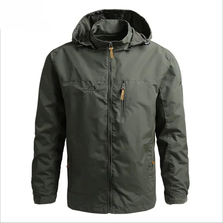 Veste imperméable pour homme avec capuche – Coupe-vent en polyester pour l'automne