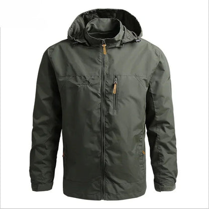 Veste imperméable pour homme avec capuche – Coupe-vent en polyester pour l'automne