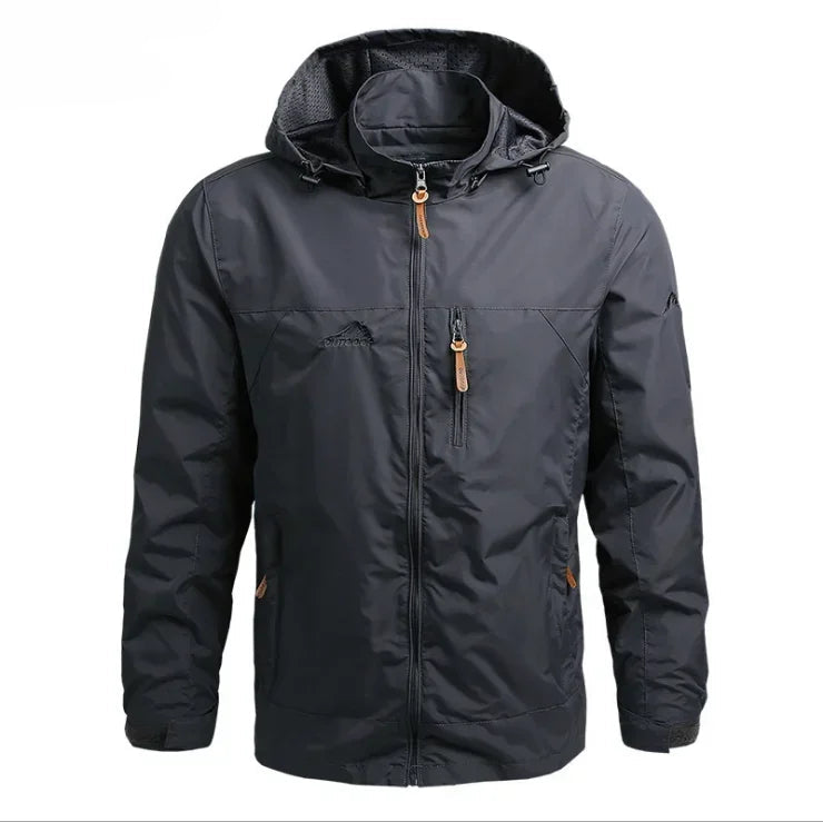 Veste imperméable pour homme avec capuche – Coupe-vent en polyester pour l'automne