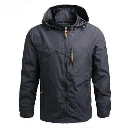 Veste imperméable pour homme avec capuche – Coupe-vent en polyester pour l'automne