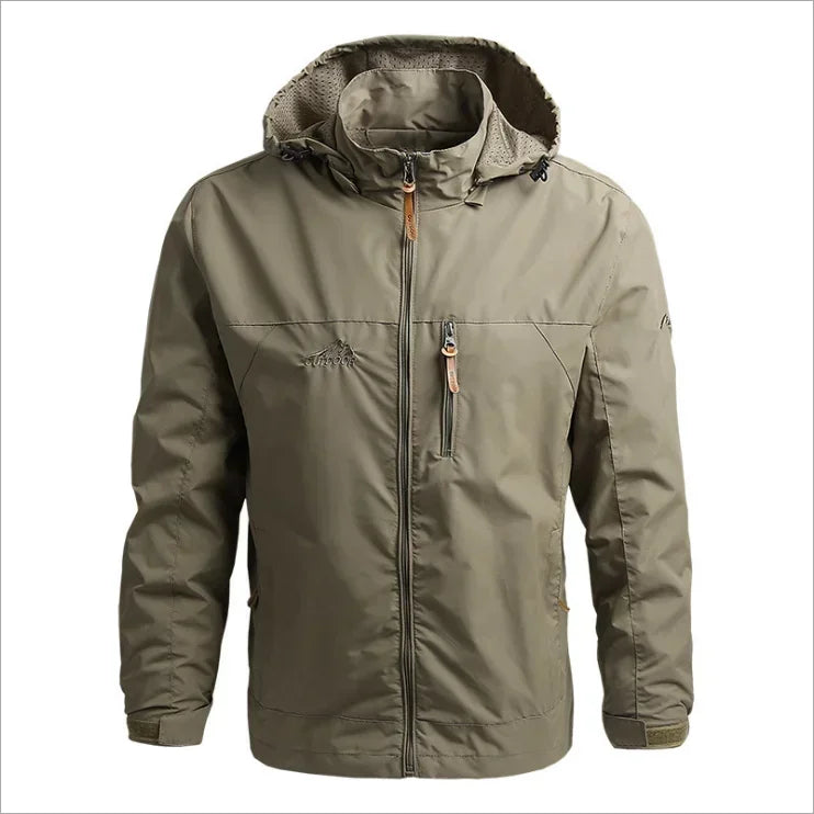 Veste imperméable pour homme avec capuche – Coupe-vent en polyester pour l'automne