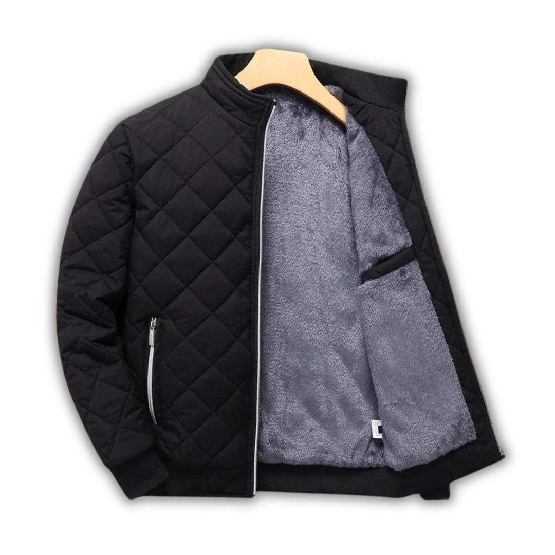 Quilted Insulated Jacket for Men with Fleece Lining – Winter Bomber