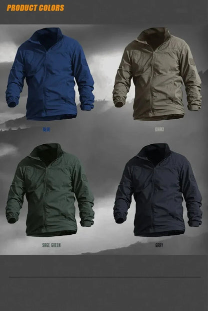 Lightweight Men's Tactical Polyester Jacket with Hood – Ideal for Summer