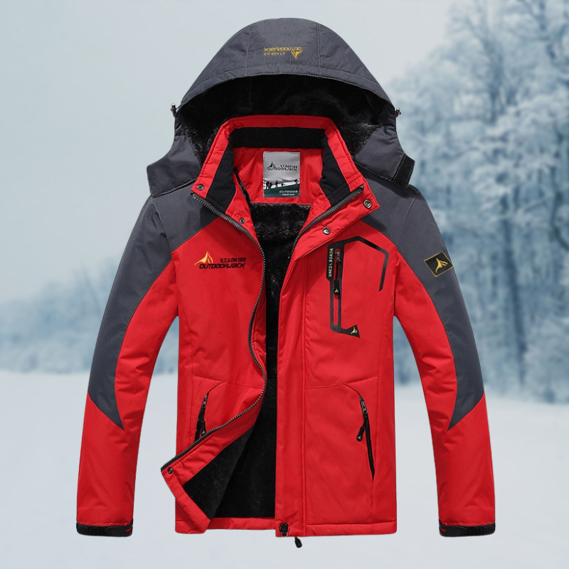 Veste coupe-vent d'hiver pour homme avec doublure en fausse fourrure et capuche amovible