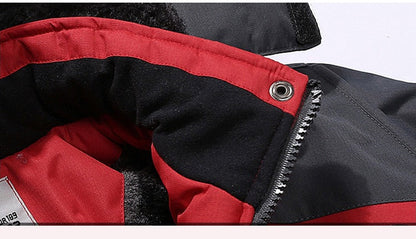 Veste coupe-vent d'hiver pour homme avec doublure en fausse fourrure et capuche amovible