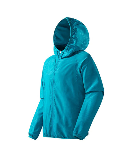 Men's Waterproof Hiking Jacket with Hood, Quick-Drying, Breathable and Compact - Polyester