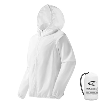 Men's Waterproof Hiking Jacket with Hood, Quick-Drying, Breathable and Compact - Polyester