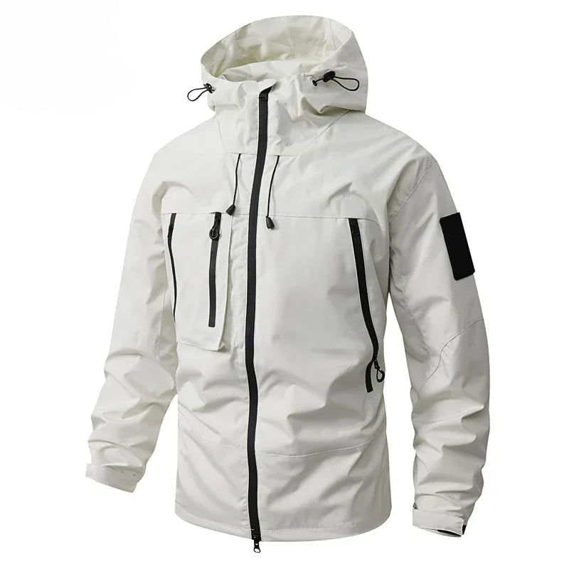 Waterproof Hiking Jacket for Men with Hood – Oversize Polyester