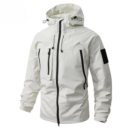 Waterproof Hiking Jacket for Men with Hood – Oversize Polyester