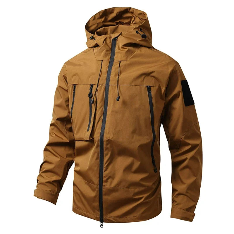 Waterproof Hiking Jacket for Men with Hood – Oversize Polyester