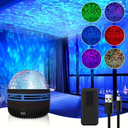 Vibrant Ripple Projector Light | Remote Control, USB-Powered