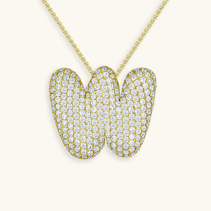 Variant image for Collier Femme Or 18 Carats avec Pendentif Initial et Diamant Simulant 18 pouces-23