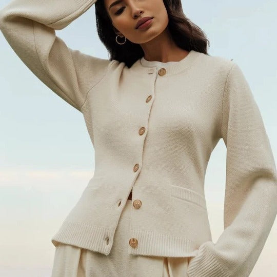 Wanda Knitted Cardigan | Cropped Wool Blend