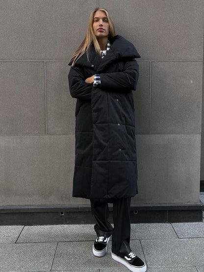 Wanda Long Coat | Quilted Cotton for Winter