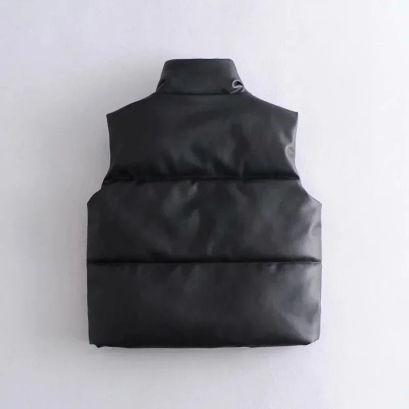 Wanda PU Leather Vest | Padded, Modern Design