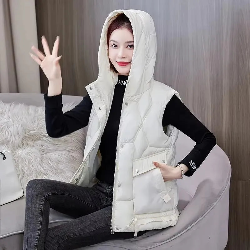 Wanda Puffer Vest | Hooded, Mid-Length, Insulated
