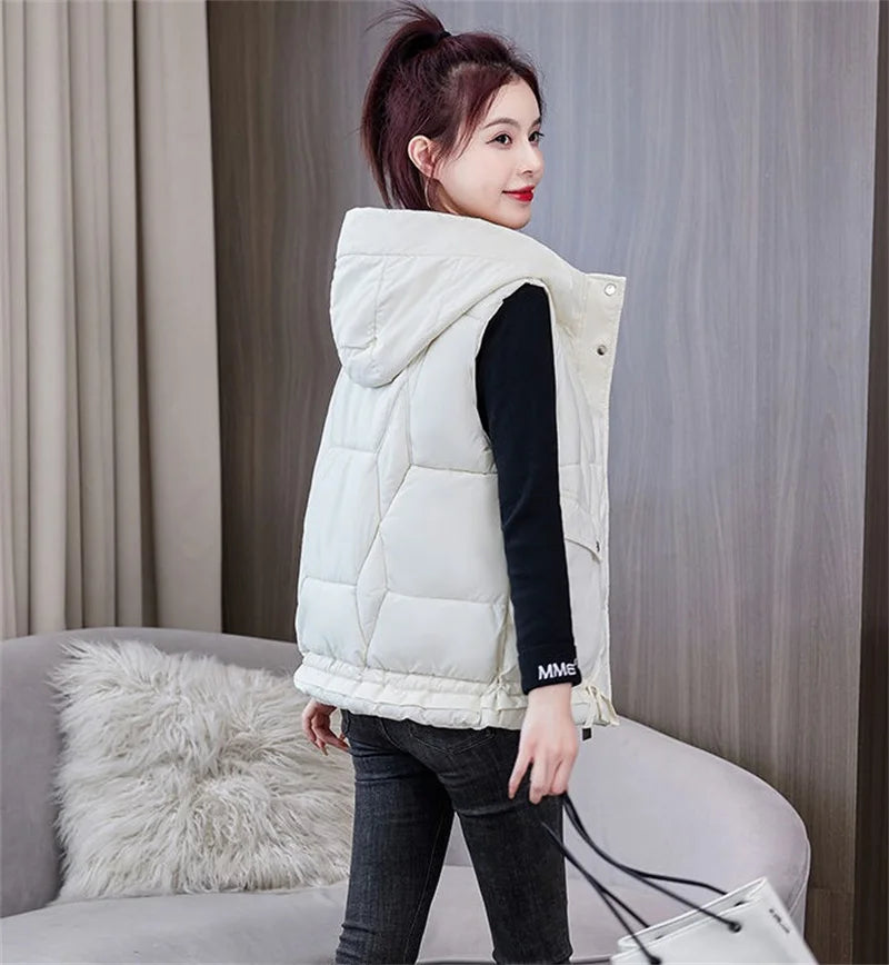 Wanda Puffer Vest | Hooded, Mid-Length, Insulated
